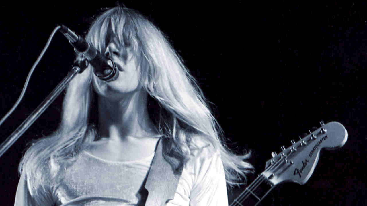 Angel Witch&amp;rsquo;s Kevin Heybourne performing onstage in the early 1980s