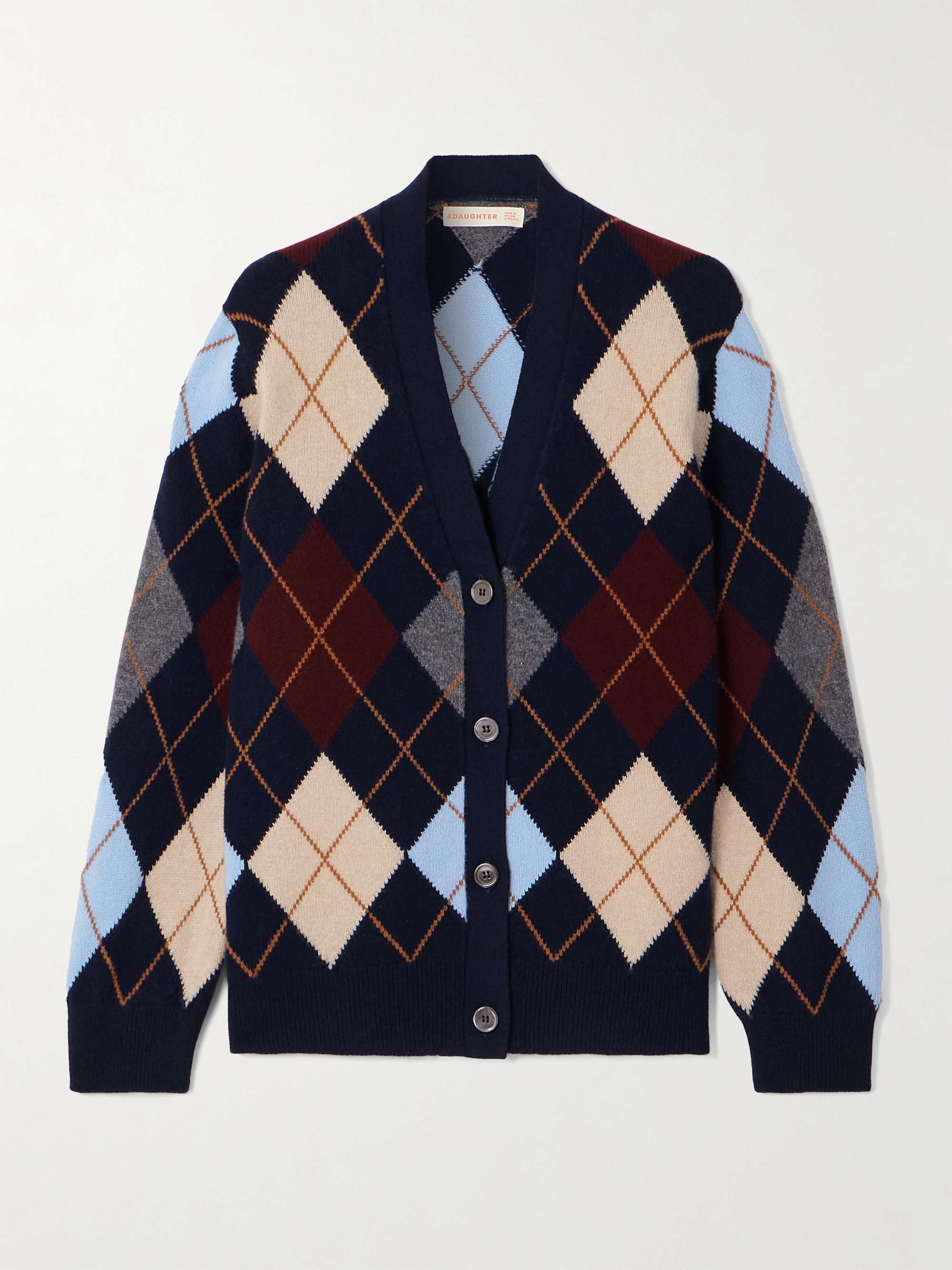 Ava Argyle Wool Cardigan