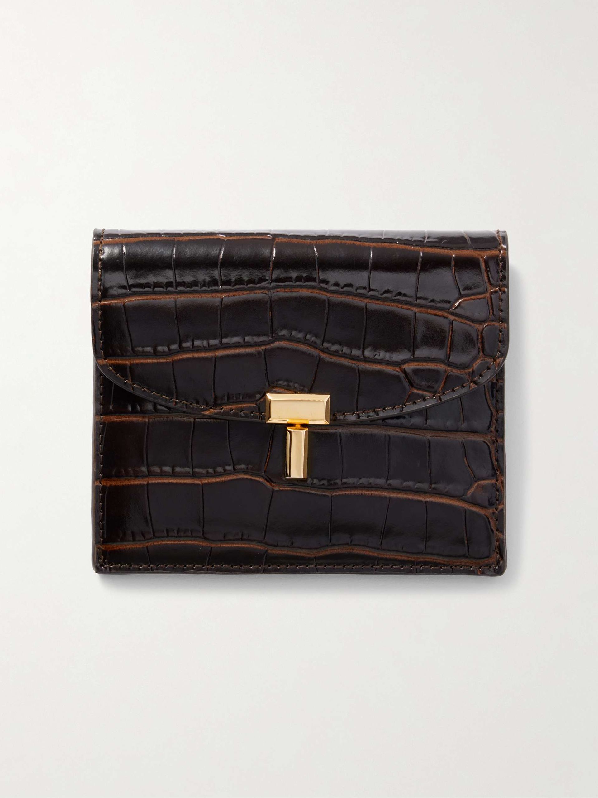 T-Lock Croc-Effect Leather Cardholder