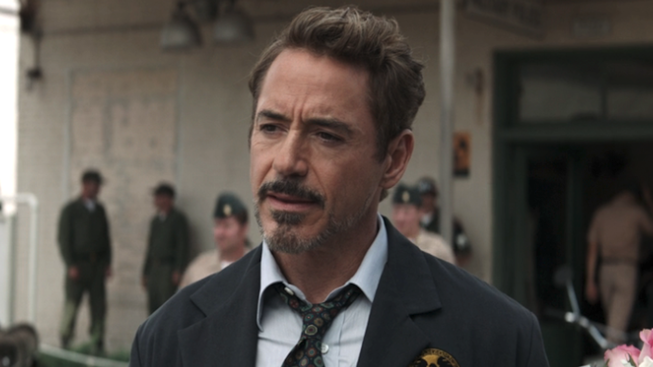 Robert Downey Jr. as Tony Stark in a suit in Avengers: Endgame