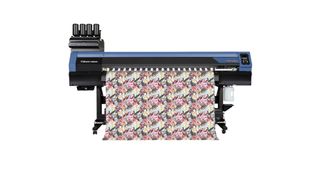 Mimaki TS100-1600 printing red and white transfers