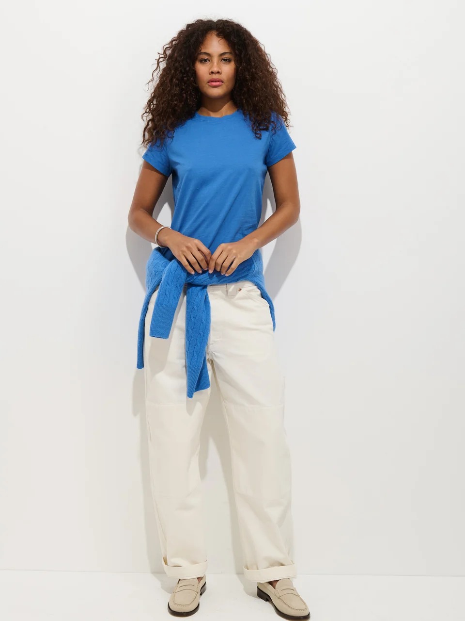 Alex Mill, Prospect Tee In Cotton Jersey in Washed Cobalt