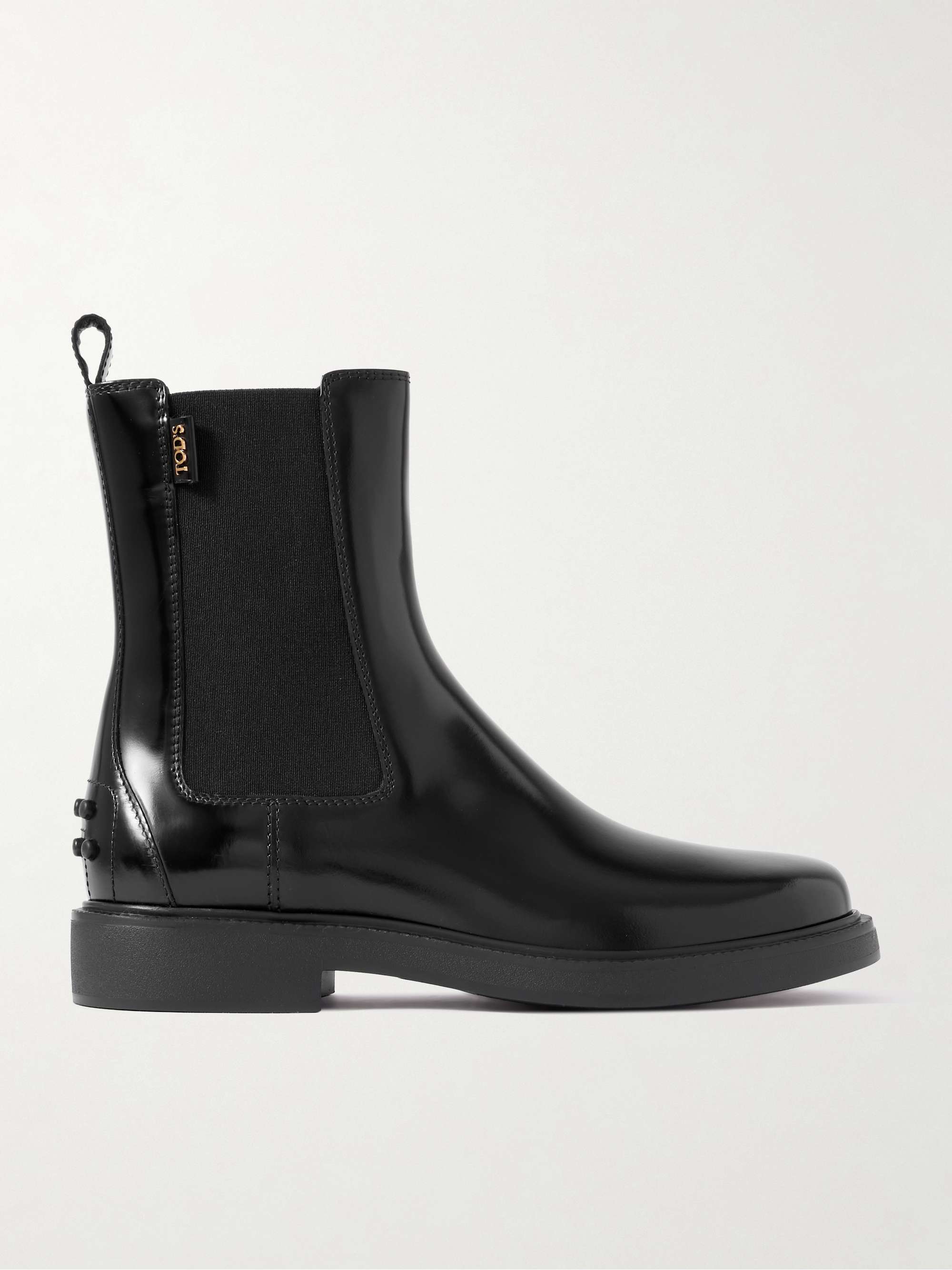 Glossed-Leather Chelsea Boots
