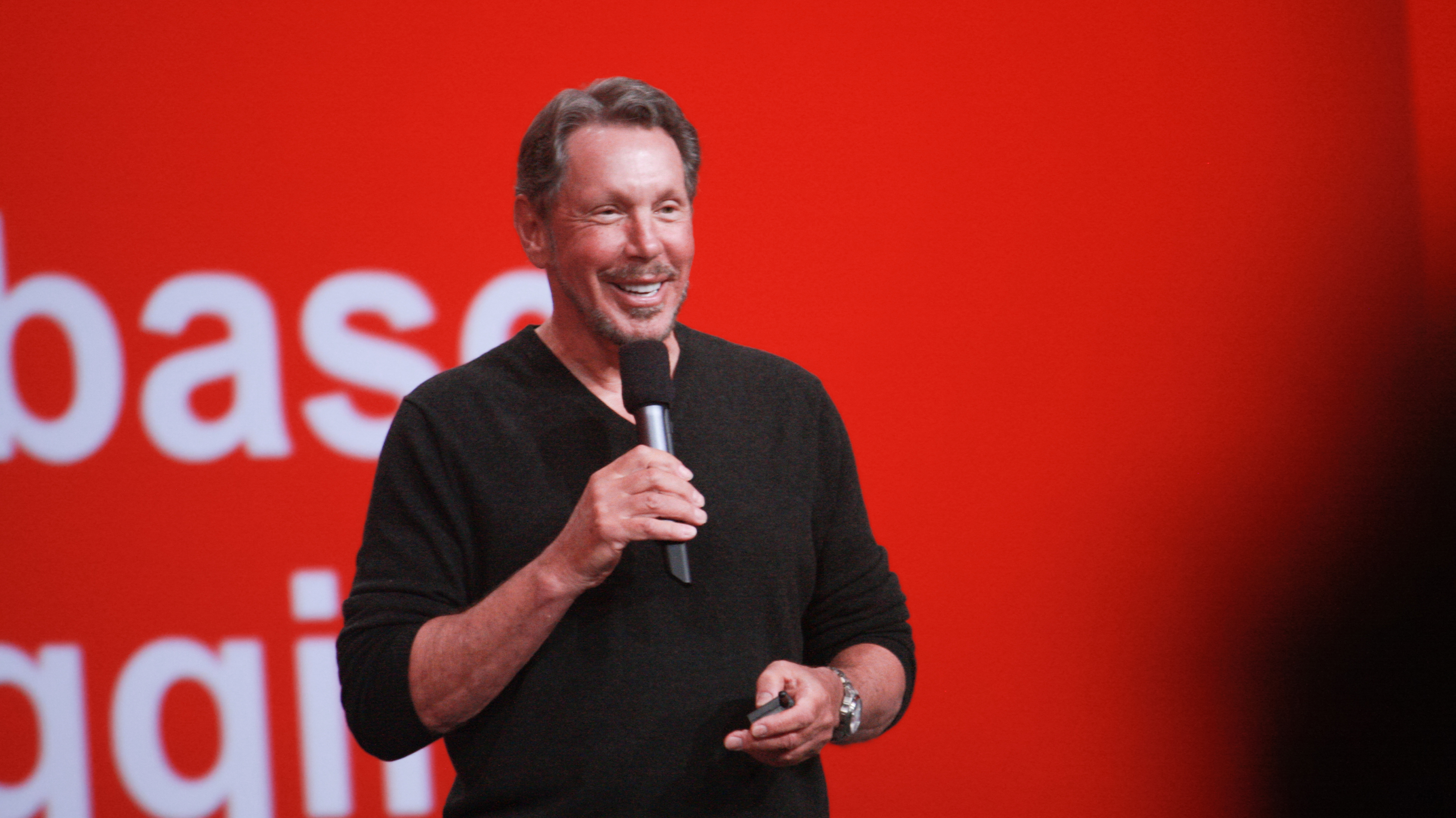 Larry Ellison makes his speech