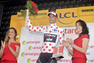 Jasper Stuyven takes the climbers jersey after his brave efforts on stage two of the 2016 Tour de France. Photo: Graham Watson