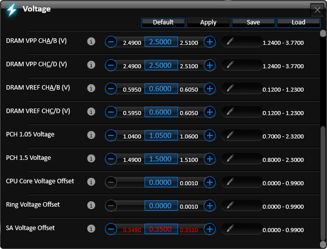 settings grayed out on intel extreme tuning utility