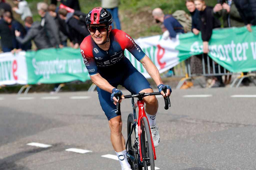 VALKENBURG NETHERLANDS APRIL 10 Michal Kwiatkowski of Poland and Team INEOS Grenadiers attacks in the breakaway during the 56th Amstel Gold Race 2022 Mens Elite a 2541km one day race from Maastricht to Valkenburg AGR2022 WorldTour on April 10 2022 in Valkenburg Netherlands Photo by Bas CzerwinskiGetty Images