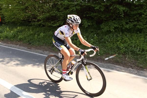 Evelyn Stevens (HTC-HighRoad) was strong in her solo ride of around 30 km