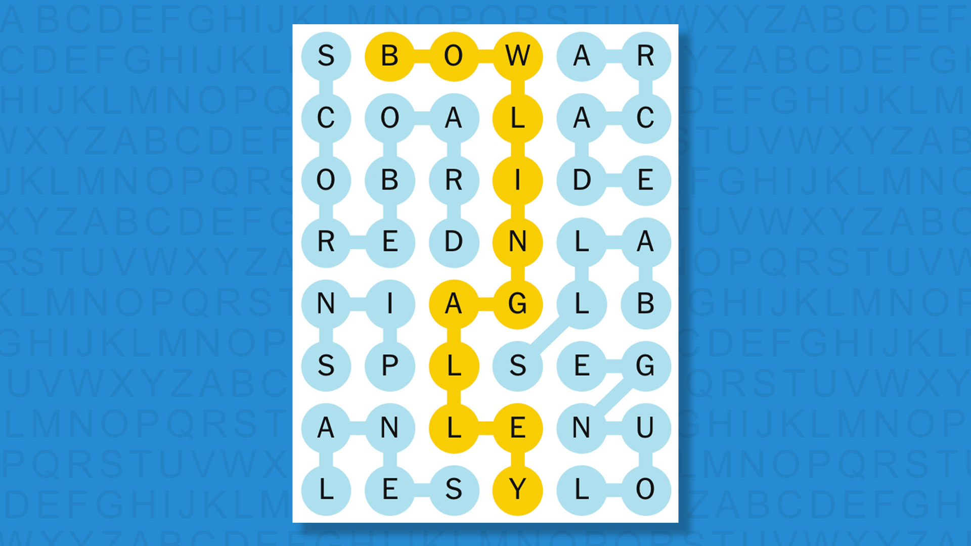 NYT Strands answers for game 805 on a blue background
