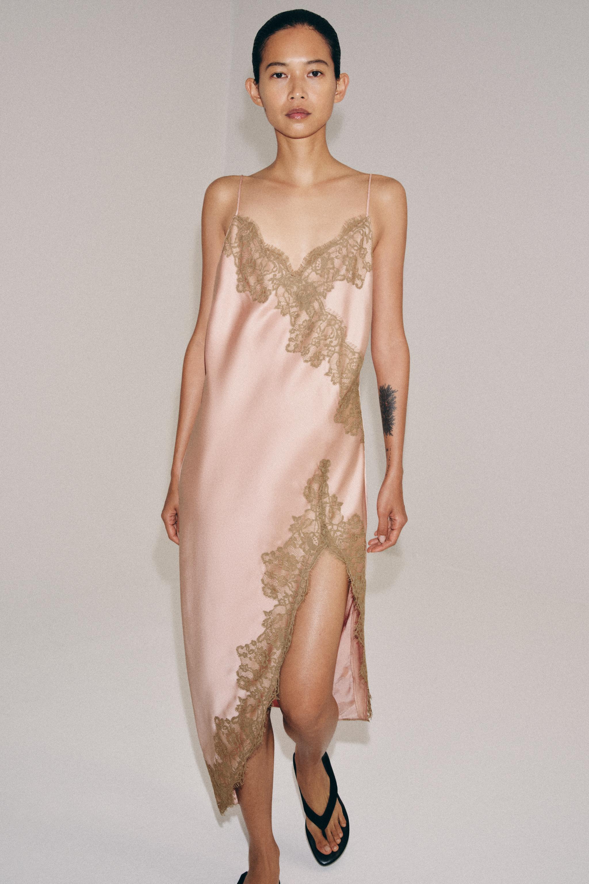 Zw Collection Satin Lace Dress
