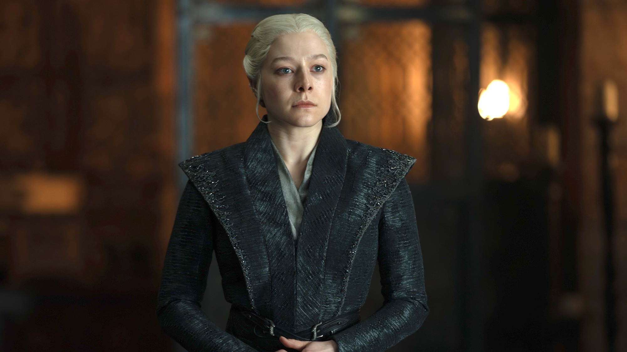 Rhaenyra looking upset in Season 3 episode 2.