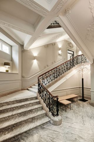 Marble staircase at Nobis Hotel, Copenhagen, Denmark