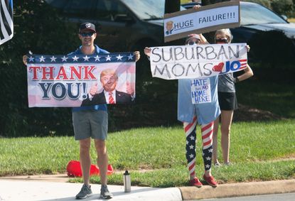 Supporters of Trump and Biden