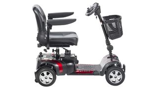The Drive Medical Phoenix HD 4-Wheel Scooter shown in black with removable red panels
