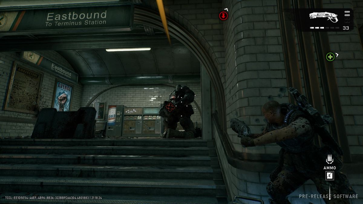 A screenshot from our Gears of War E-Day hands-on built on PC.