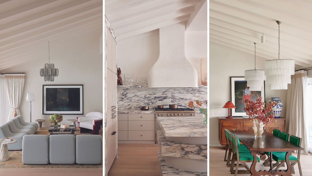 three images collages of modern house