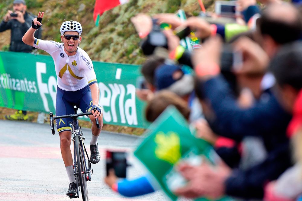 Stefan Denifl (Aqua Blue Sport) wins stage 17 at the Vuelta a Espana