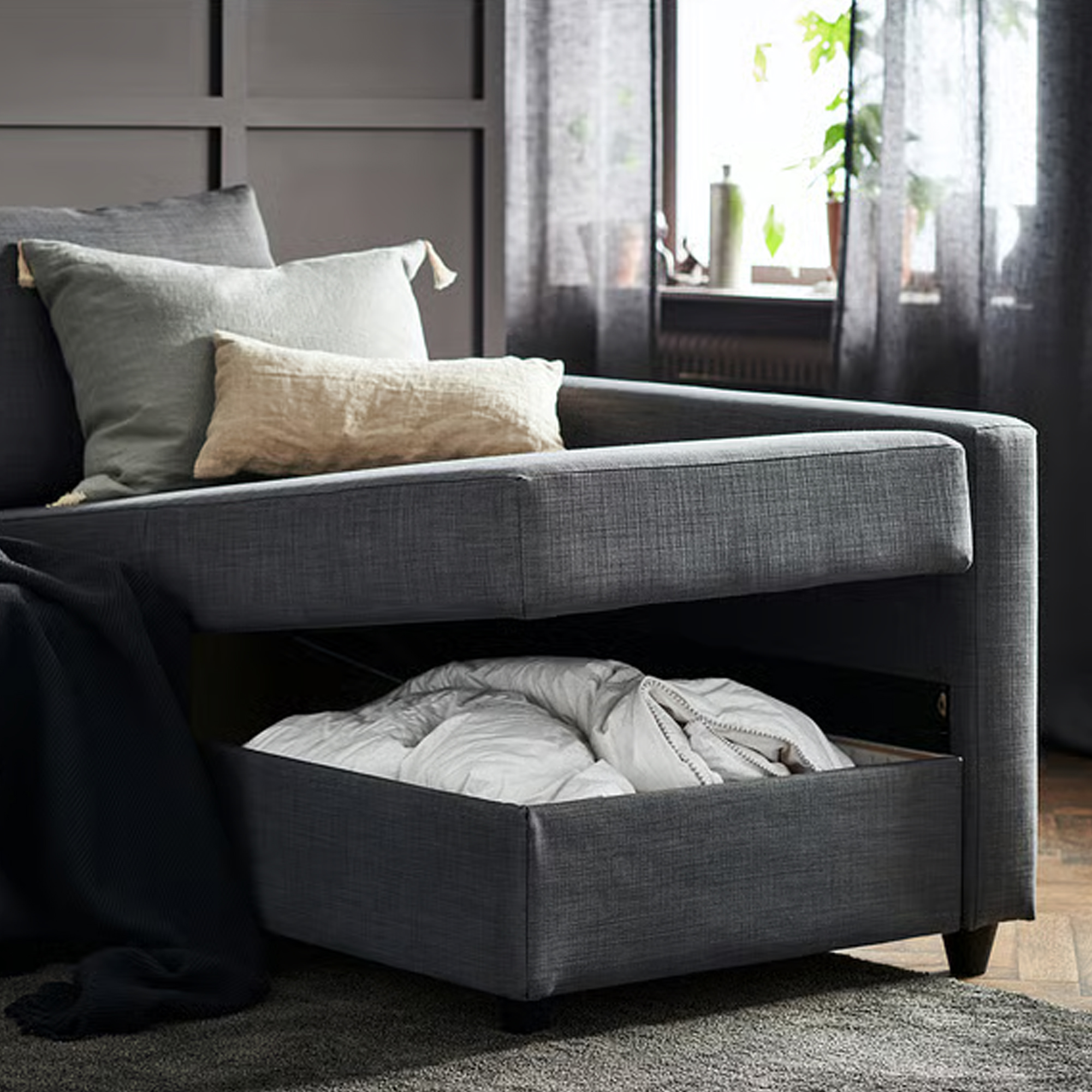 IKEA FRIHETEN chaise sofa bed with storage space