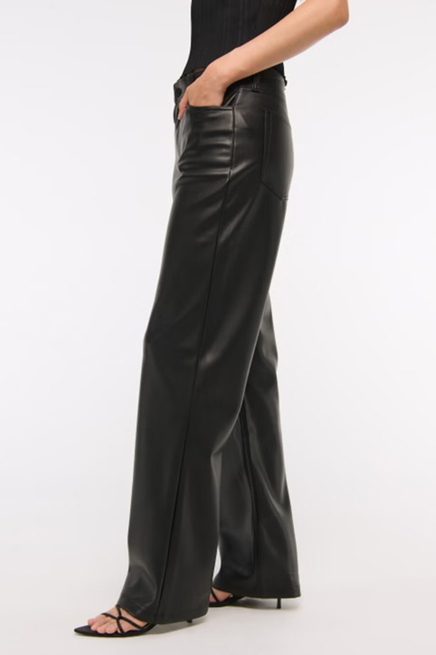 Vegan Leather Low Rise Baggy Pant