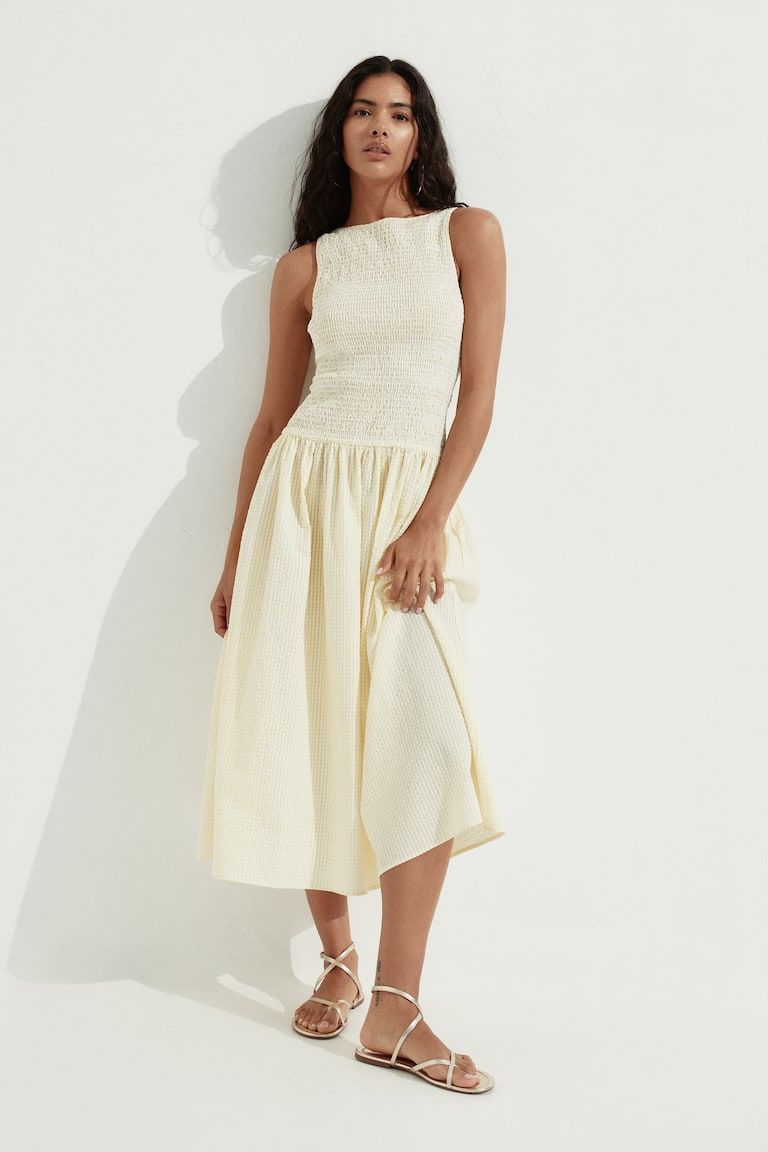 Smocked Seersucker Dress