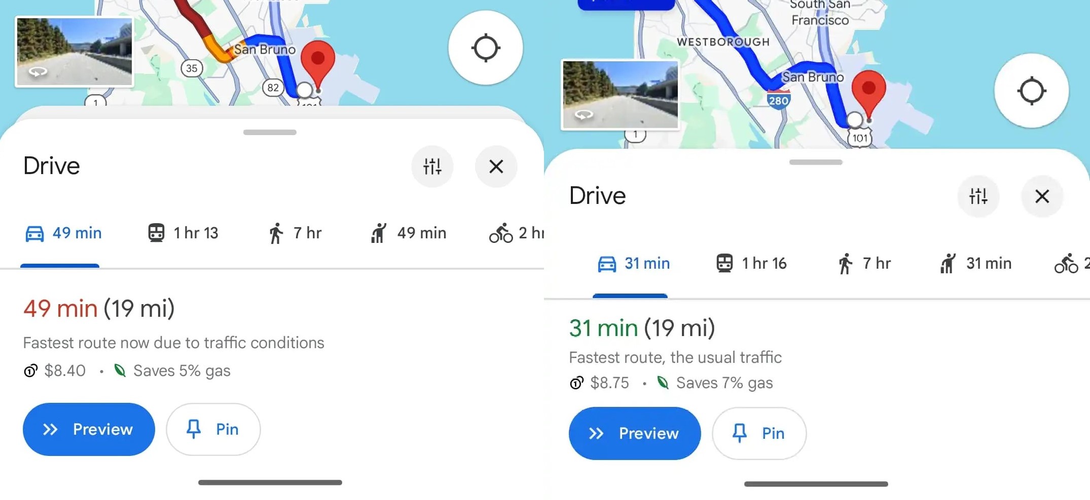 Uživatelské rozhraní Map Google se mění