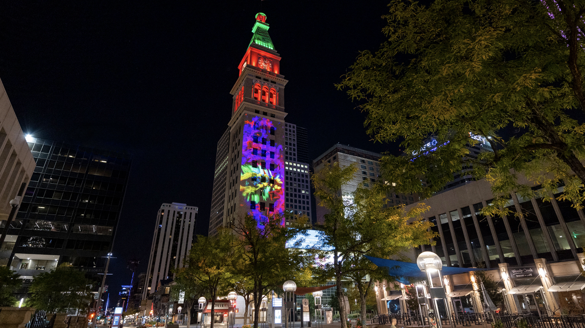 Digital Projection &amp; Display Devices Transform Iconic Denver Clocktower with Art