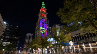 Digital Projection & Display Devices Transform Iconic Denver Clocktower with Art