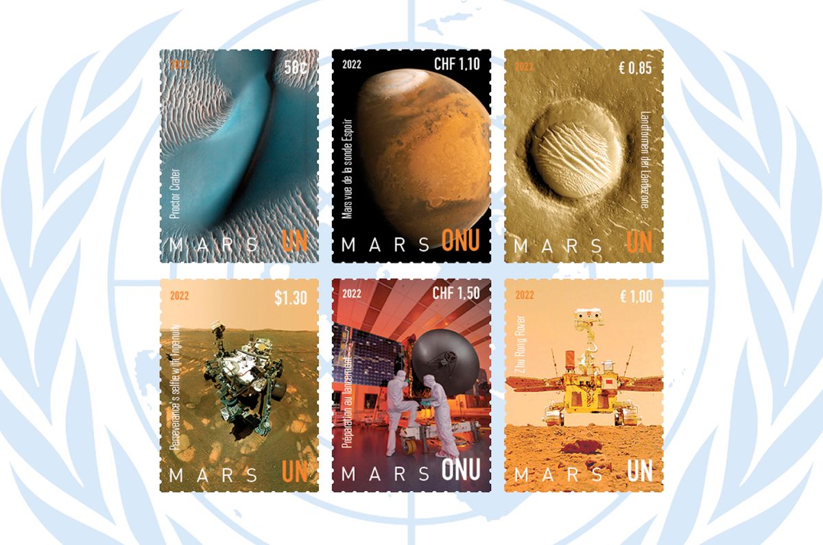 United Nations celebrates Mars missions on new postage stamps