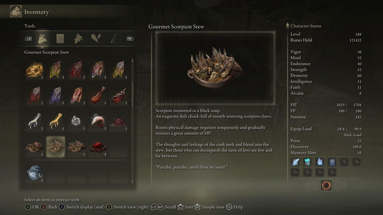 Screenshot showing Elden Ring: Shadow of the Erdtree's Hornsent Grandam, her location, quest rewards, and puzzle solutions