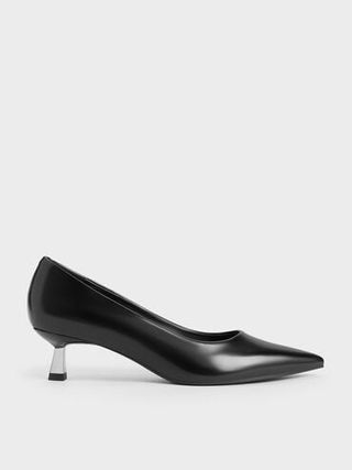 Pointed-Toe Kitten-Heel Pumps