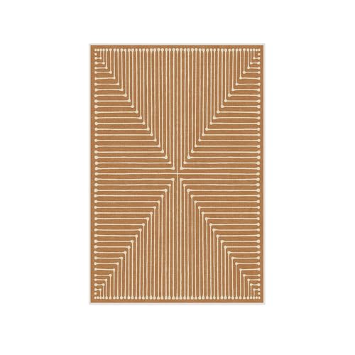 Ruggable X Jonathan Adler Washable 4x6 Area Rug, Inkdrop Copper, Premium Modern Rugs for Living Room, Bedroom, Kitchen, Office, Classroom With Gripper Non Slip Pad