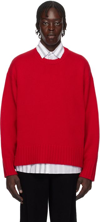 Red Cozy Crew Sweater