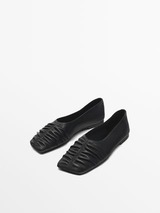 Gathered Soft Ballet Flats