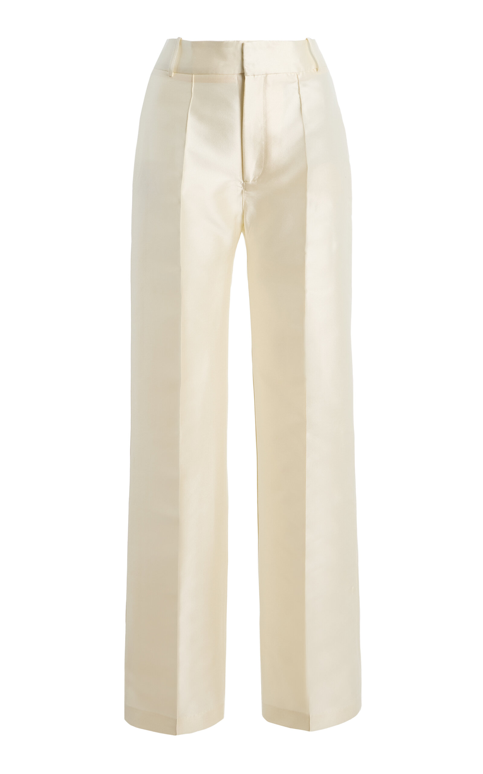 Yoshitomo Satin Straight-Leg Pants