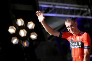 Vincenzo Nibali (Bahrain-Merida) at the team presentation at the Tour de France