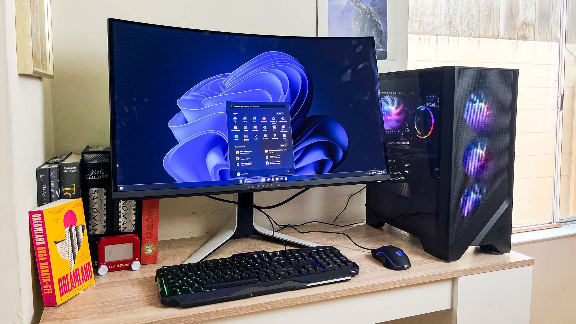 MSI Codex R2 gaming PC review unit on a desk