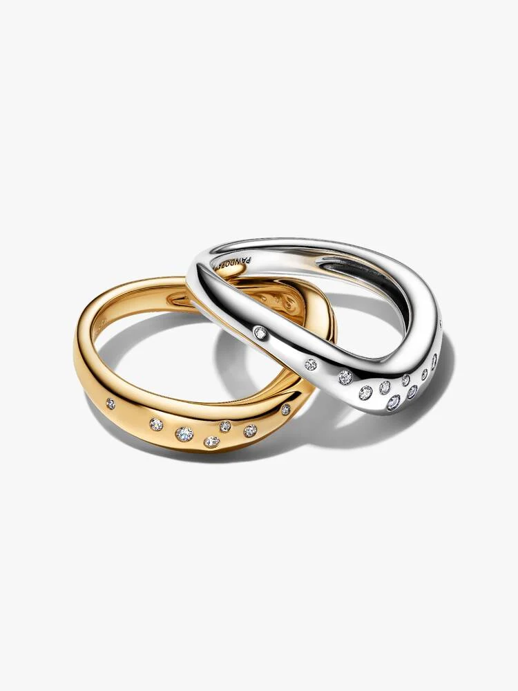 Pandora, Organically Shaped Two-Tone Stacking Rings