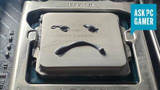 thermal paste sad face on a cpu
