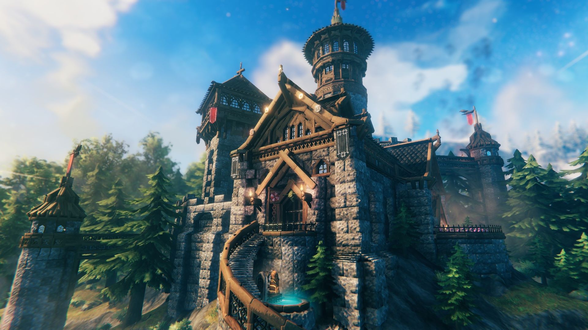 A castle in Valheim