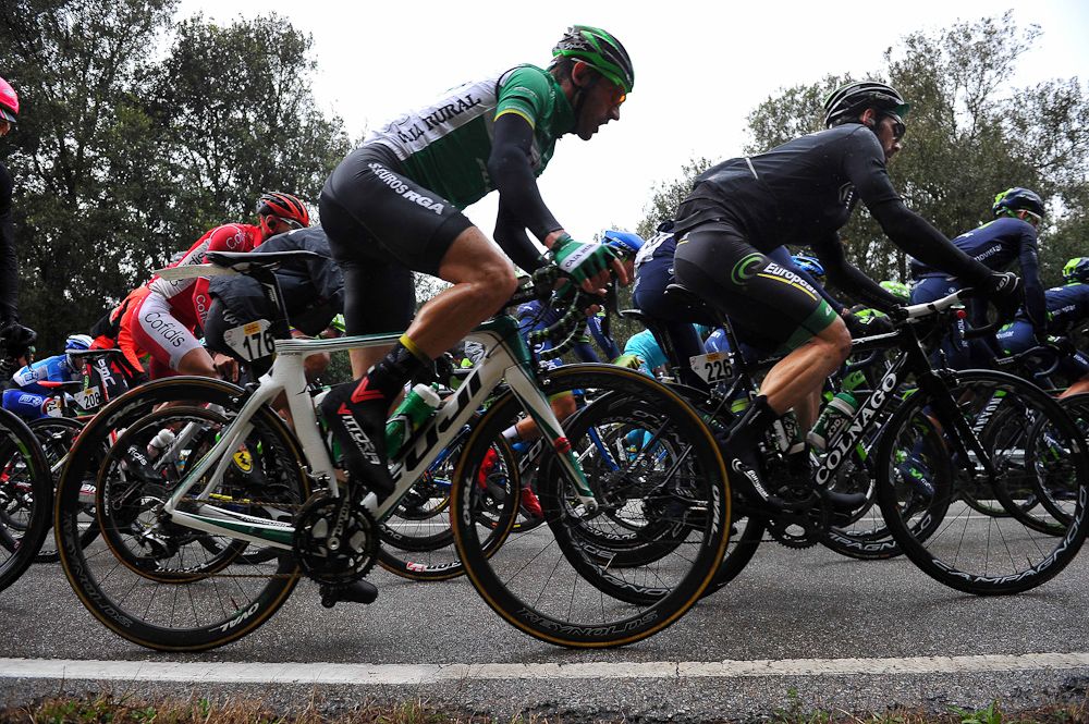 The peloton rides during stage 2 of Volta a Catalunya