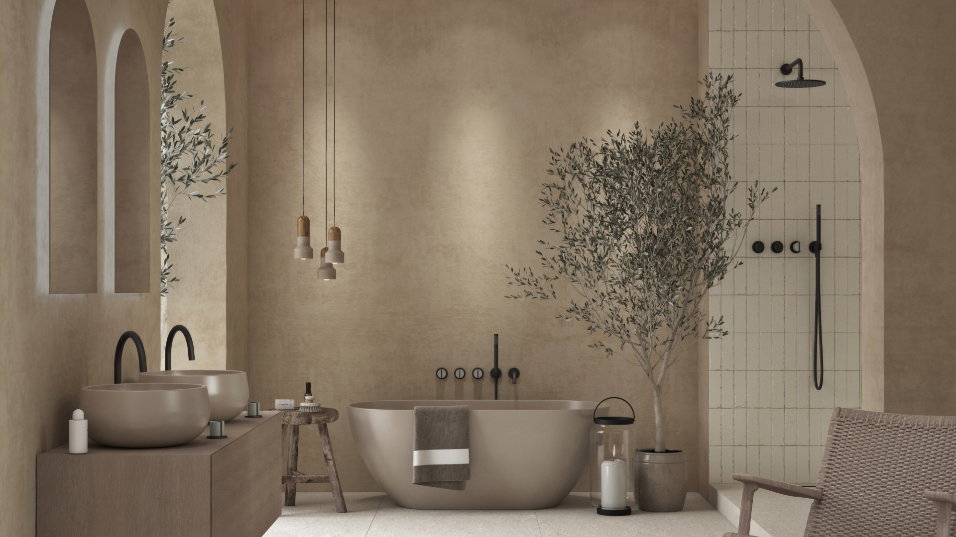Biophilic design in bathroom