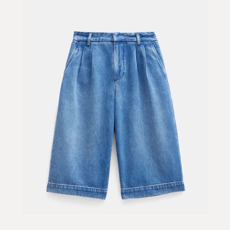A cutout of long denim Bermuda shorts from Hush