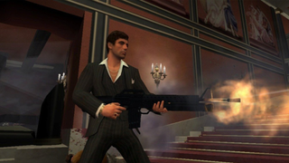 Scarface game screenshot showing a man shooting