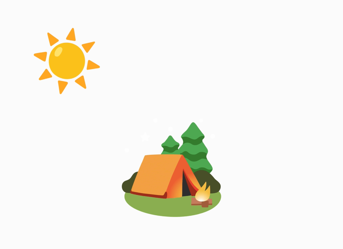 Android 12 Camping Emoji Update