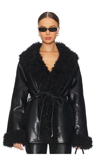 Roxanne Faux Fur Leather Coat