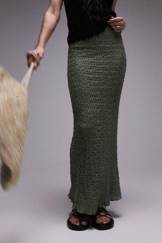 Topshop Smocked Maxi Skirt