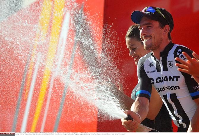 Degenkolb celebrates on the stage 12 podium