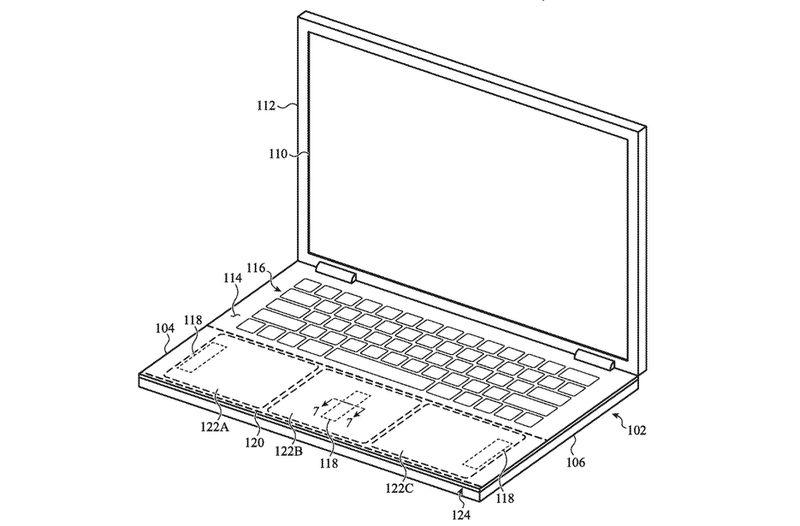 Apple MacBook haptic and touchscreen patent