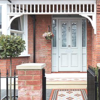 victorian style front door with glazing in period home