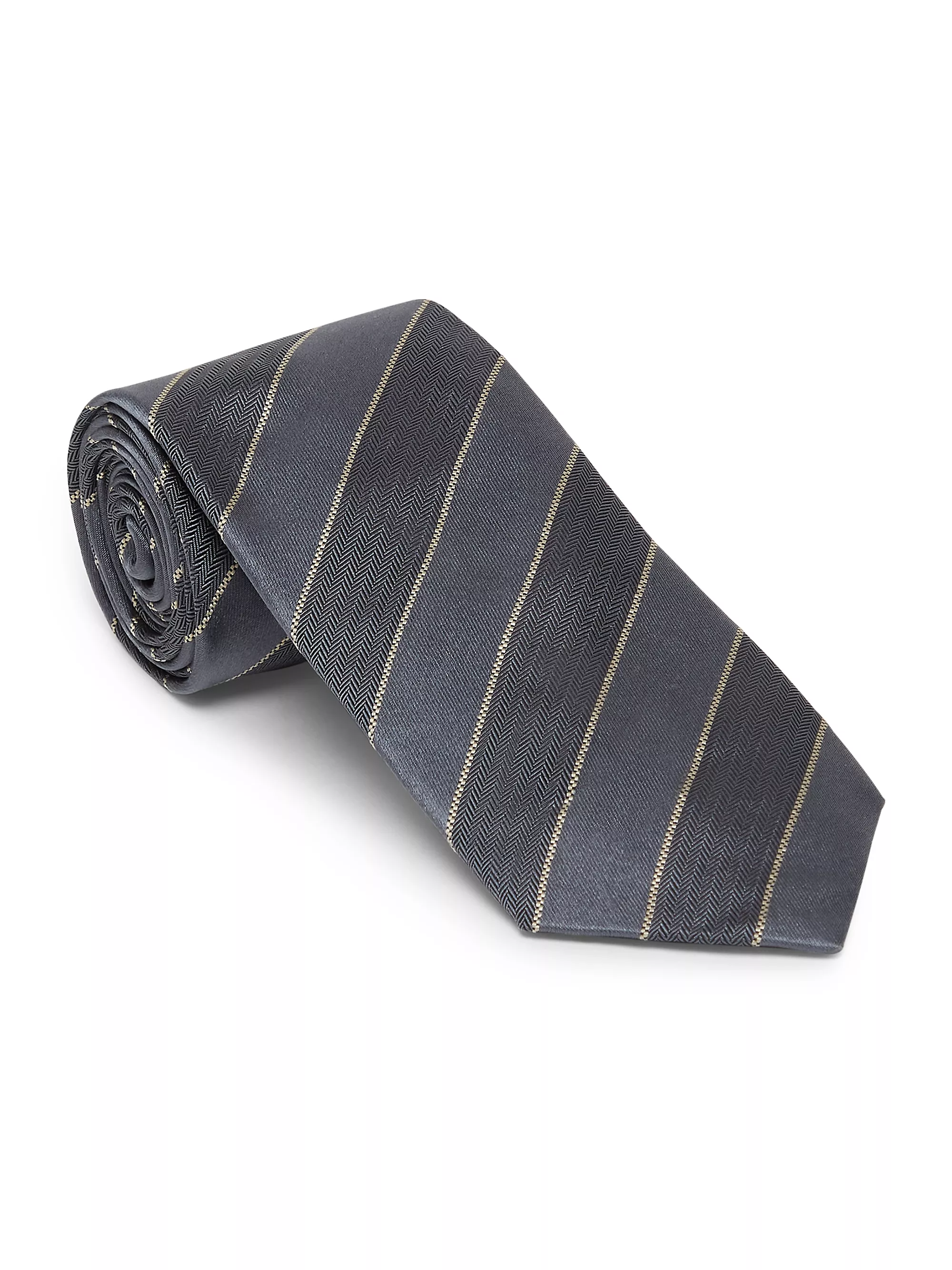 Brunello Cucinelli, Striped Silk Chevron Tie